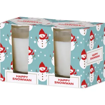 Emocio Sklo 52x65 mm 2ks v krabičce Happy Snowman - Enchanted Sparkle, vonná svíčka