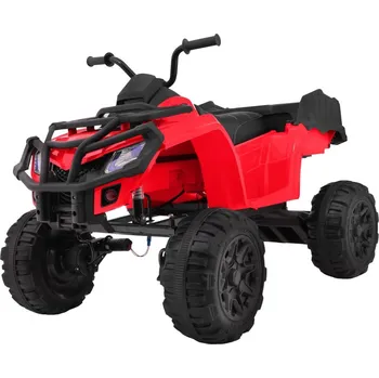 Dětské elektrovozidlo Čtyřkolka XL na baterie ATV pro děti Červená + pohon 4x4 + nosič zavazadel + pomalý start + EVA + LED audio