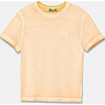 Dětské bavlněné tričko United Colors of Benetton oranžová barva, 3085G10JP 3085G10JP.P.Seasonal 20X, vel. 82
