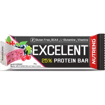 NUTREND Excelent, tyčinka, 40 g černý rybíz s brus-II. jak