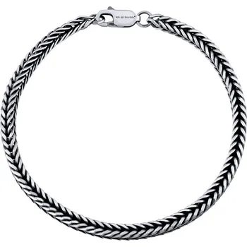 Náramek Stříbrný náramek pánský hranatý Fox - 4 mm 19 cm