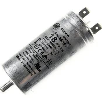 Kondenzátor Rozběhový kondenzátor 18uf 425V / 475V DUCATI, konektory, motorový kondenzátor kovové provedení