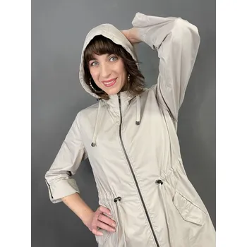 Dámský kabát Bunda Happy Goose 14232813 béžová parka prodloužená Velikost: 42