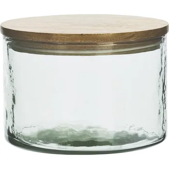 Dóza na potraviny MADAM STOLTZ Skleněná dóza s dřevěným víčkem Bamboo