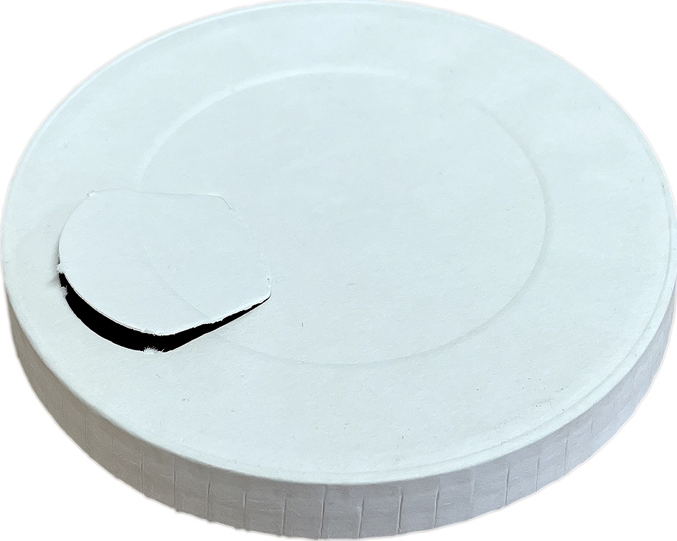 Papírové víčko IDEAL s pítkem - Bez plastů, Ø 90 mm (50 ks), FSC Mix