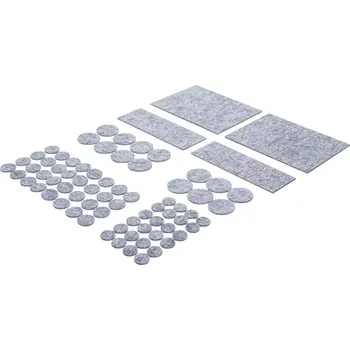 dílenský stroj Plstěné kluzné prvky Kraftmann - šedý melír BGS 80702. Sada 80 ks (BGS1080704), BGS1080702