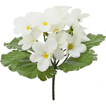 umělá květina Umělá fialka 19 cm, bílá