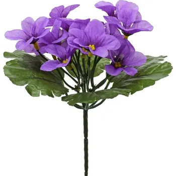 umělá květina Umělá fialka 19 cm, fialová