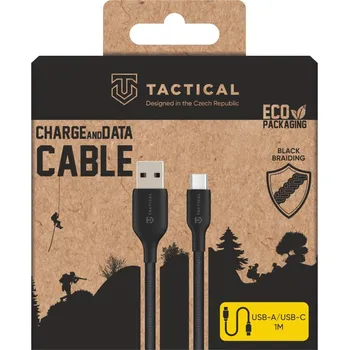 Datový kabel Kabel Tactical Stitch Thread Cable USB-A/USB-C 1m, černá