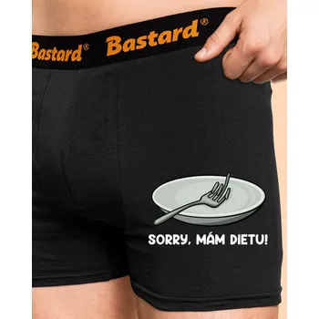 Trenýrky Bastard Mám dietu boxerky Black