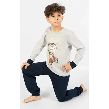 Dámské pyžamo Dětské pyžamo dlouhé Motocycle Vienetta Kids, šedá 5 - 6 i232_8328_55455957:šedá 5 - 6