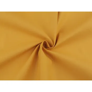 Bavlněná látka / plátno jednobarevné s keprovou vazbou, barva 4 hořčicová