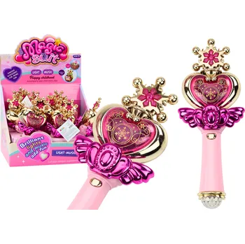 Karnevalový doplněk Mamido Kouzelná hůlka princezny barevná světla zvuky růžová