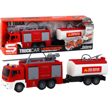 autíčko Mamido Hasičský vůz s přívěsem 1:16 červený