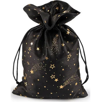 Vánoční dekorace Vánoční dárkový pytlík hvězdy 20x30 cm
