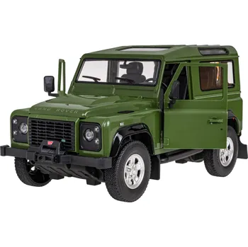 RC model auta Land Rover Defender zelený RASTAR 1:14 model Autíčko na dálkové ovládání + 2,4 GHz dálkové ovládání + Manuální otevírání dveří