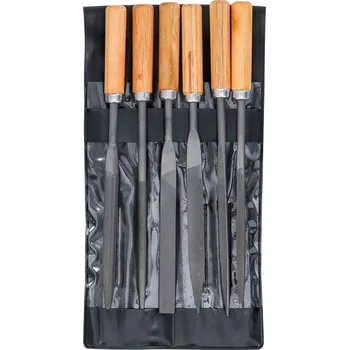 Klíčové pilníky Kraftmann 100 mm s dřevěnou násadou BGS 50201 (Sada 6 dílů) (BGS1050201), BGS1050201