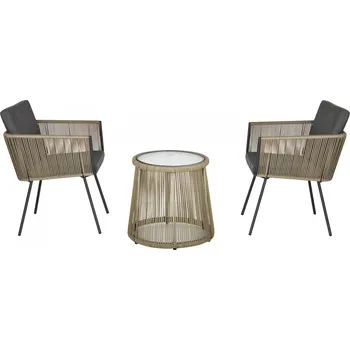 Zahradní sestava Sada zahradního nábytku z ratanu | šedá