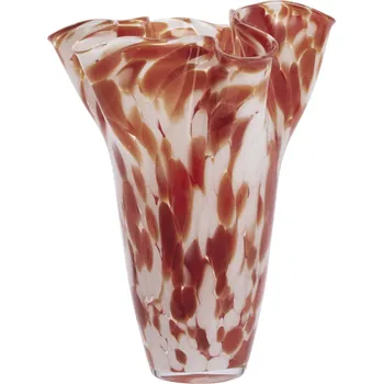 Váza MADAM STOLTZ Váza z brokového skla Rust / White / Clear