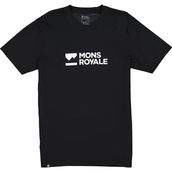 Pánské tričko Triko MONS ROYALE ICON MERINO CLASSIC T-SHIRT brand lock up black Velikost: XXL
