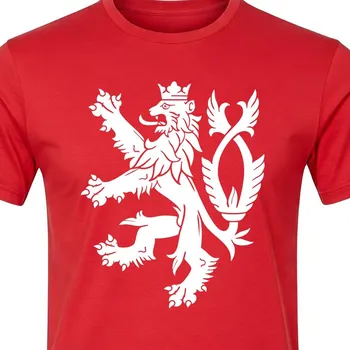 Pánské tričko Tričko Český Lev - velikost 146, Barva Červená