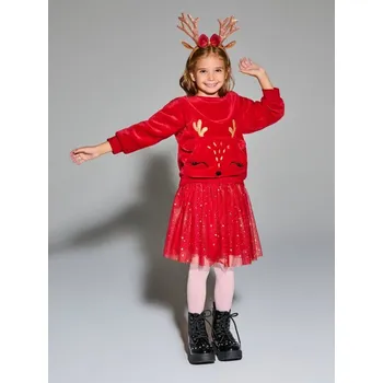 Dívčí mikina Sinsay - Mikina s kulatým výstřihem - červená - 307GQ-33X - 307GQ-33X-104