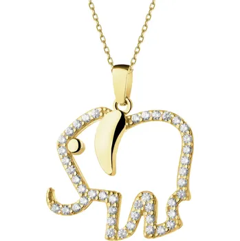 Přívěsek Zlatý přívěsek se zirkony - slon - AP542-4506