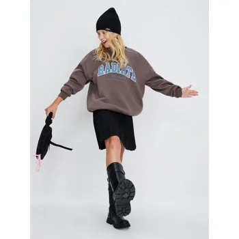 Dívčí mikina Sinsay - Mikina s potiskem - hnědá - 609FV-88X - 609FV-88X-146