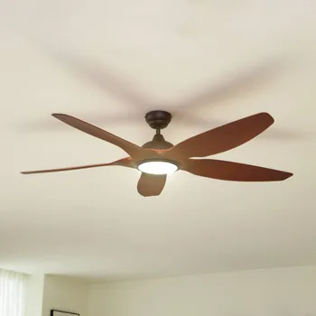 Lampička Stropní ventilátor Lucande LED Omendo, černý, DC, tichý, CCT - Stropní držák - Ø 13,1 cm, výška 6,5 cm; křídlo - délka 68 cm, šířka 17 cm černá, tmavé dřevo LED 24 W celkem - Doprava zdarma