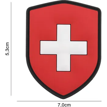 Nášivka Gumová nášivka 101 Inc Švýcarsko štít - barevná
