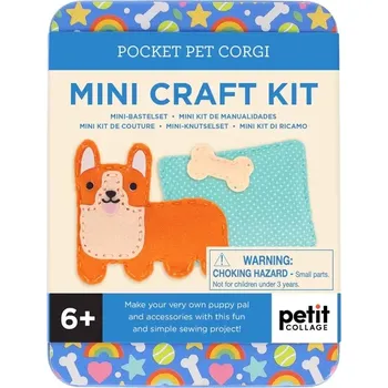 Výuková hračka Petit Collage Mini sada na šití Corgi