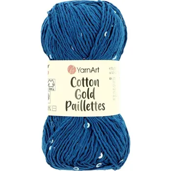 Galanterie Yarnart Cotton Gold Paillettes 7111 modrá
