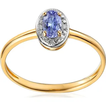 Prsten Prsten s tanzanitem a brilianty 0,010 ct IZBR091PR + dárkové balení LUXUS zdarma