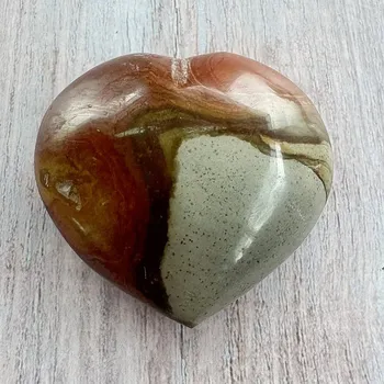 Jaspis polychromní srdce Madagaskar 19 cca 6,3 x 5,3 cm, 132 g