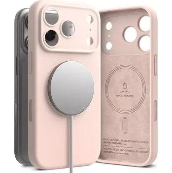 Pouzdro na mobilní telefon Kryt Ringke Silicone MagSafe Apple iPhone 17 Pro - růžový (Silikonové pouzdro Ringke Silicone Magnetic MagSafe pro iPhone 17 Pro – růžové, lehké a odolné řešení s podporou MagSafe)