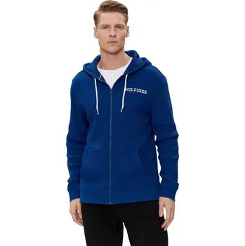 Pánská mikina PÁNSKÁ MIKINA s kapucí TOMMY HILFIGER na zip, kobaltová vel. M