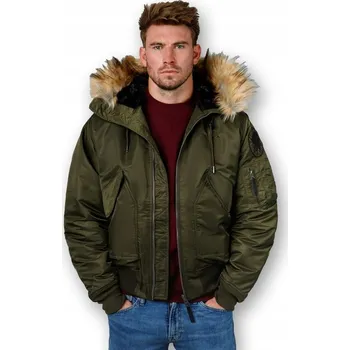 Pánská bunda Pitbull pánská bunda bomber s s kapucí Harvest, velikost S