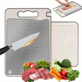 Kuchyňské prkénko OBOUSTRANNÁ KUCHYŇSKÁ DESKA NA KROJENÍ NEREZOVÁ OCEL VYSOKÁ