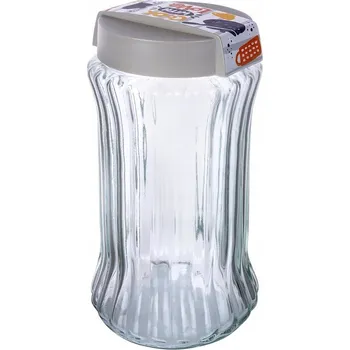 Dóza na potraviny Kuchyňská nádoba skleněná zavařovací sklenice na sypké produkty, kávu, cukr, těstoviny, 1,6 l