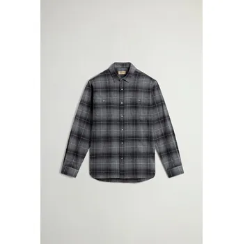 Pánská košile KOŠILE WOOLRICH CHECK FLANNEL WARREN SHIRT GREY CHECK