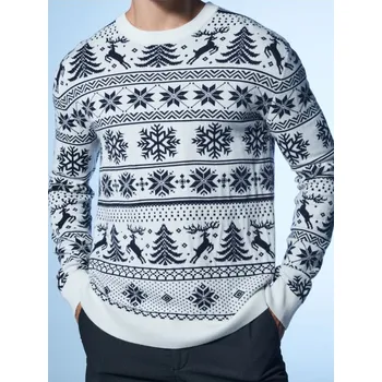 Pánská móda Sinsay - Svetr s vánočním motivem - krémová - 814FZ-01X - 814FZ-01X-XL