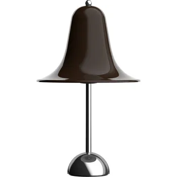 Lampička Stolní lampa Verpan Pantop, hnědá, výška 23 cm, kov, E14 - Délka kabelu 250 cm hnědá, chromová 1 x 25 W - Doprava zdarma