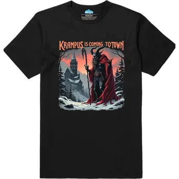 Pánské tričko Pánské tričko Krampus přichází do města (Velikost: M, Barva: Černá)
