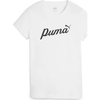 Pánská móda PUMA Dámské triko ESS+ Script PUMA White XS BÍLÁ