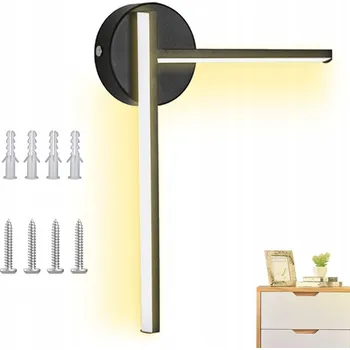 Nástěnné svítidlo LED SVĚTLO NA ZEĎ LOŽNICE, SCHODIŠŤOVÁ LAMPA, DO OBÝVACÍHO POKOJE 16W 4500K ČERNÁ