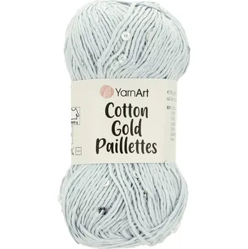Galanterie Yarnart Cotton Gold Paillettes 7109 světle modrá