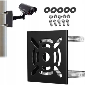 UNIVERZÁLNÍ DRŽÁK KAMERY NA SLOUPEK, ČERNÝ + PŘÍSLUŠENSTVÍ