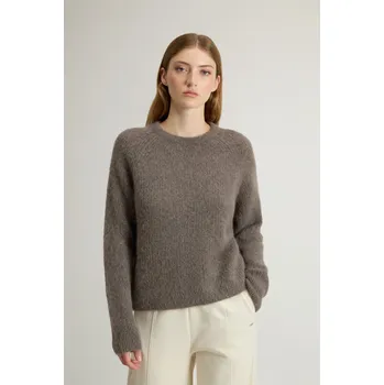 Dámský svetr SVETR WOOLRICH SOFT ALPACA CREWNECK OFF TAUPE