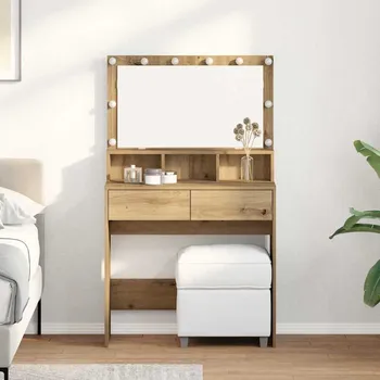 Toaletní stolek vidaXL Kosmetický stůl se zásuvkou Artisanový dub 80 x 41 x 134,5 cm [871538]