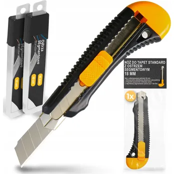 Pracovní nůž NŮŽ NŮŽ NA TAPETY 18 mm Čalounický Řezač Tapet Výsuvný 21x Odlamovací Čepele 6Z-T